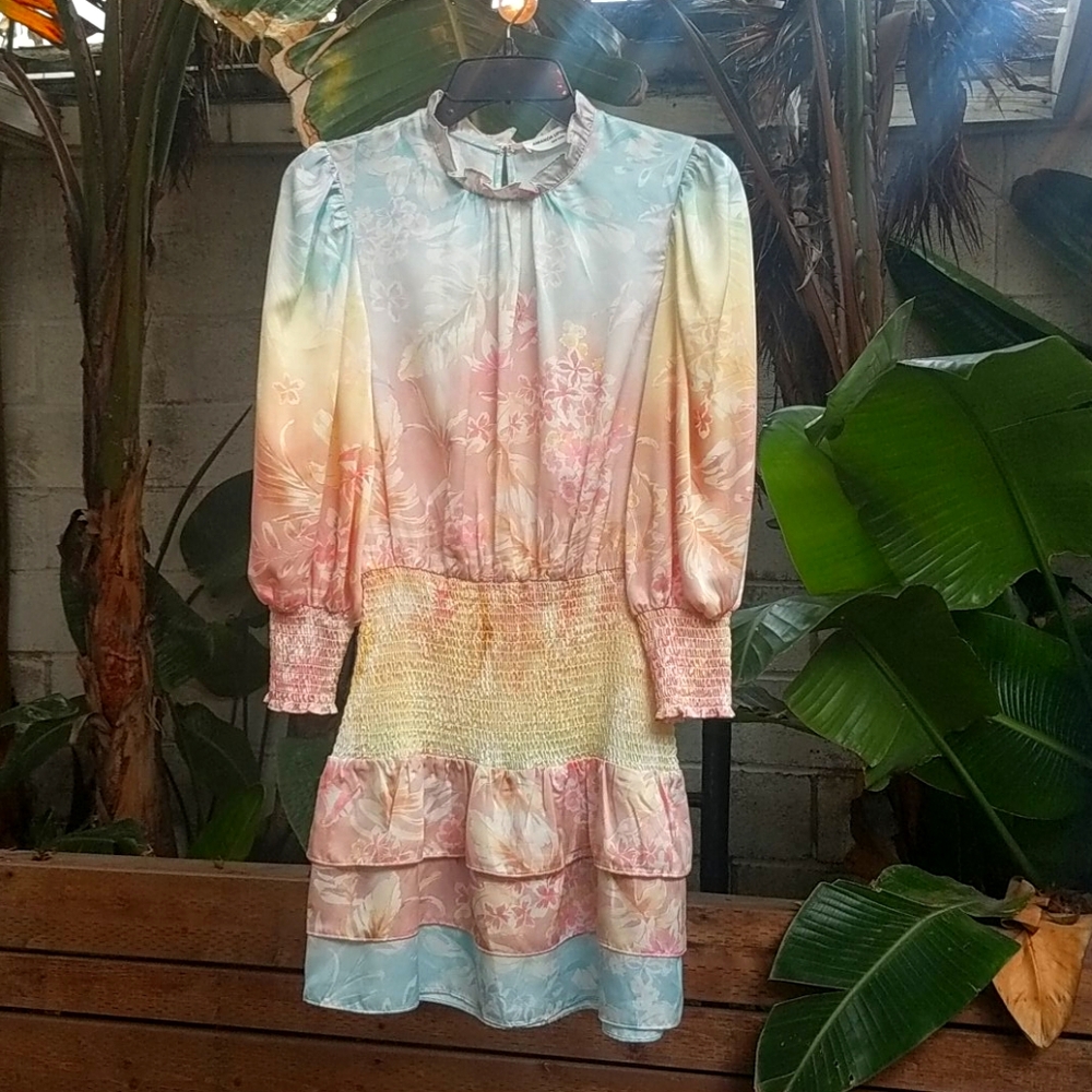 Amanda Uprichard Tropical Ruffle Mini Dress